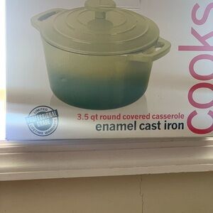 Green Enamel Cast Iron Casserole